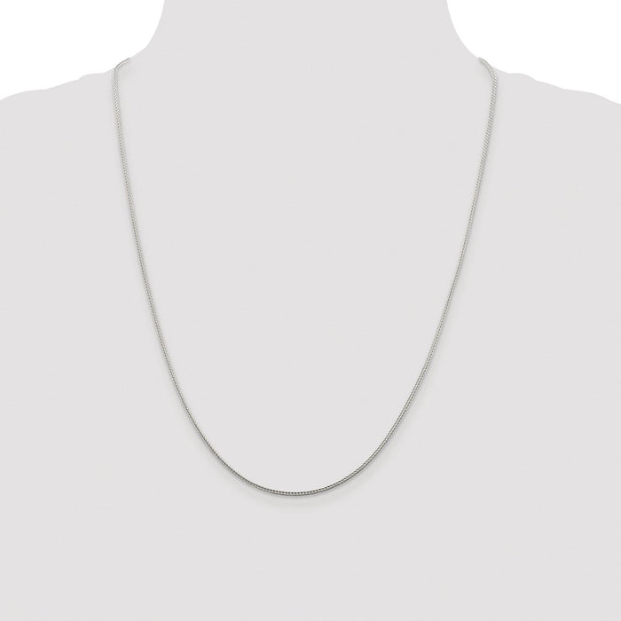 Buy Stylish Rhodium-Plated Sterling Silver 1.45mm Franco Chain - Luxury Value-4