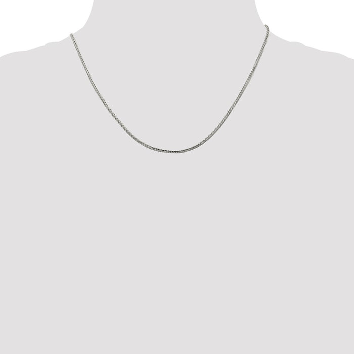 Buy Stylish 2mm Diamond-Cut Round Franco Chain in Sterling Silver - Luxury Value-4