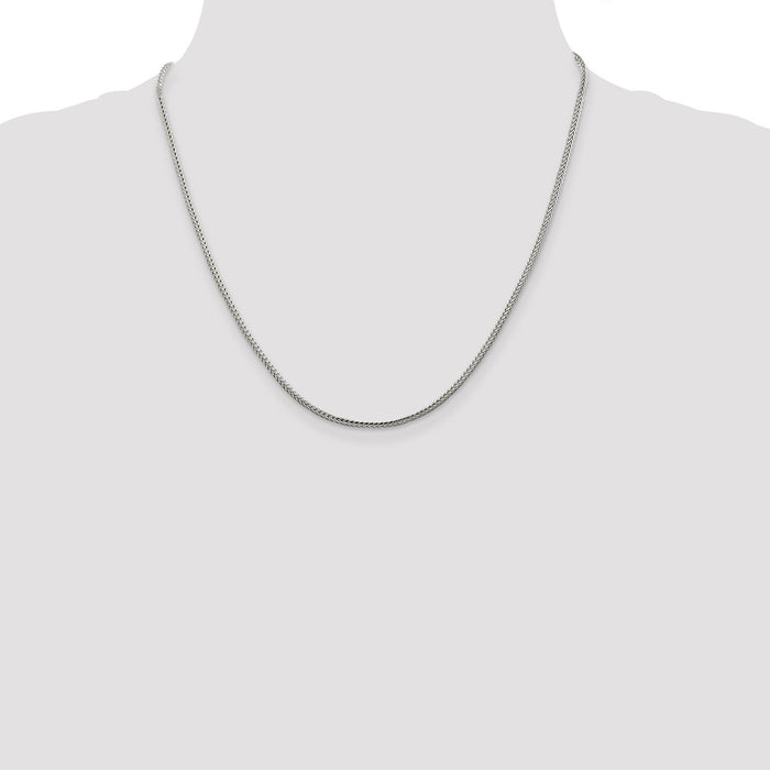 Buy Stylish 2mm Diamond-Cut Round Franco Chain in Sterling Silver - Luxury Look-4