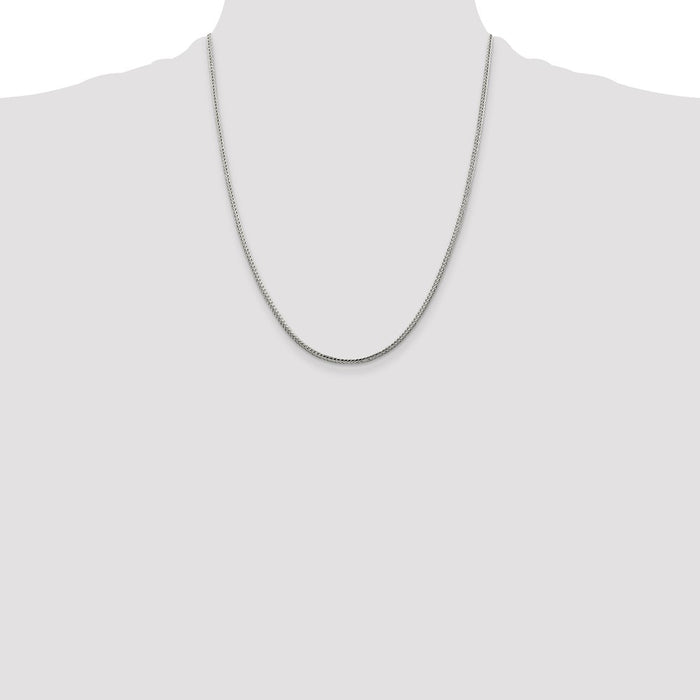 High-Quality 2mm Diamond-Cut Round Franco Chain in Sterling Silver - Stylish Value!-4