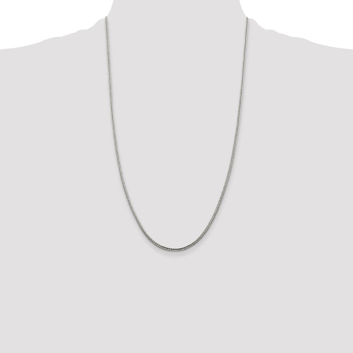 Buy Stylish 2mm Diamond-Cut Round Franco Chain in 925 Sterling Silver-4