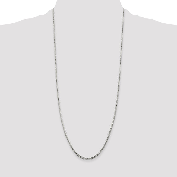 Buy Stylish 2mm Diamond-Cut Round Franco Chain in Sterling Silver - Affordable Price-4