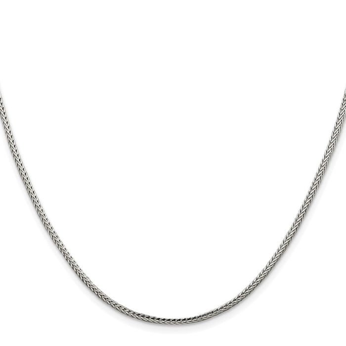 Exclusive 2mm Rhodium-Plated Diamond-Cut Franco Chain in Sterling Silver-2