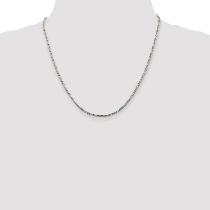 Exclusive Rhodium-Plated 2mm Diamond-Cut Franco Chain in Sterling Silver - Stylish Value!-4