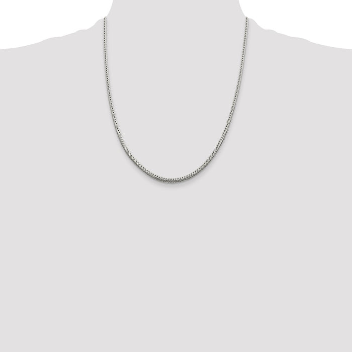 Buy Stylish 2.5mm Diamond-Cut Round Franco Chain - High-Quality Sterling Silver-4