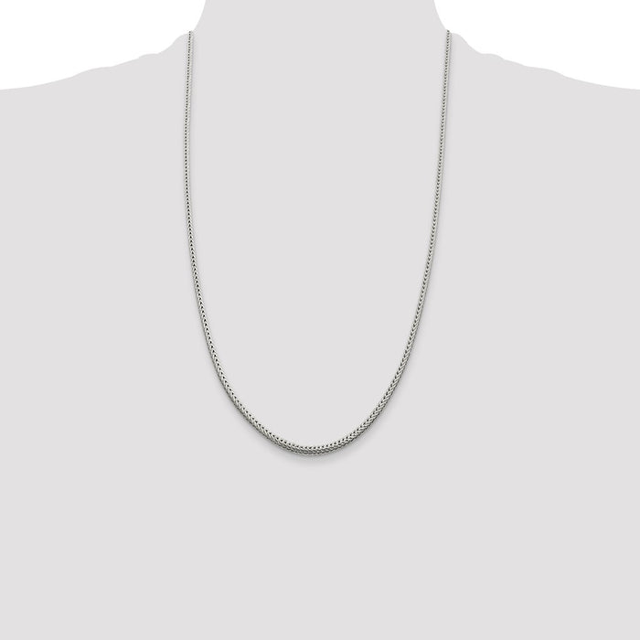 Buy Stylish 2.5mm Diamond-Cut Round Franco Chain in Sterling Silver-4