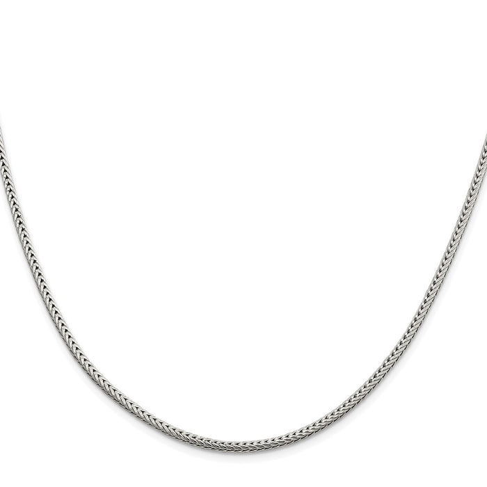 Buy Stylish 2.5mm Rhodium-Plated Diamond-Cut Franco Chain in Sterling Silver-2