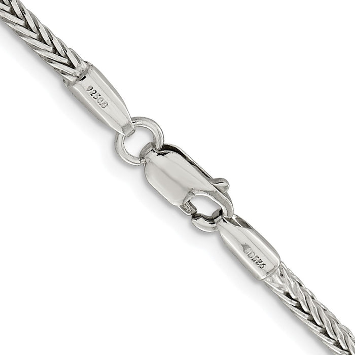 Buy Stylish 2.5mm Rhodium-Plated Diamond-Cut Franco Chain in Silver - Luxury!-3