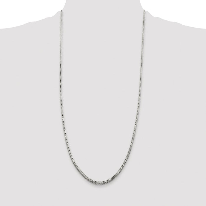 Buy Stylish 2.5mm Rhodium-Plated Diamond-Cut Franco Chain in Sterling Silver-4