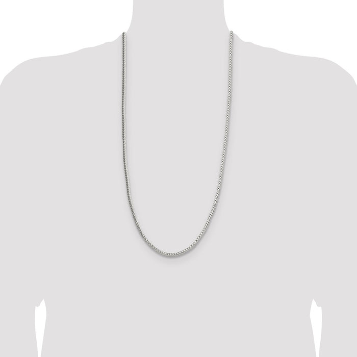 Buy Stylish 3.4mm Diamond-Cut Round Franco Chain in Sterling Silver-4