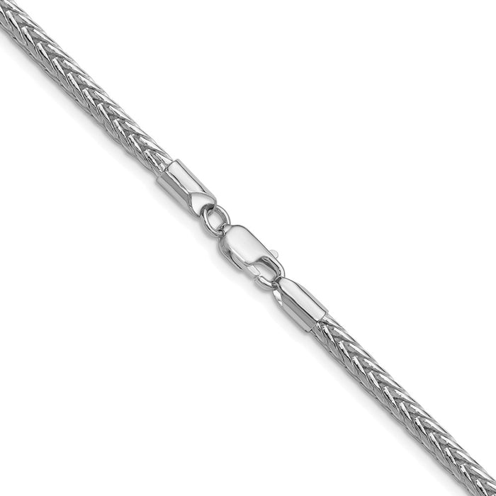 Buy Stylish Rhodium-Plated Sterling Silver 3.4mm Diamond-Cut Franco Chain-3