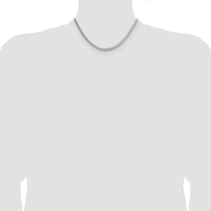 Buy Stylish 3.4mm Rhodium-Plated Sterling Silver Franco Chain - Luxury Value-4