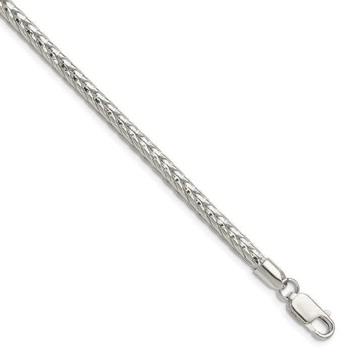Buy Stylish 3.8mm Diamond-Cut Round Franco Chain in Sterling Silver-1