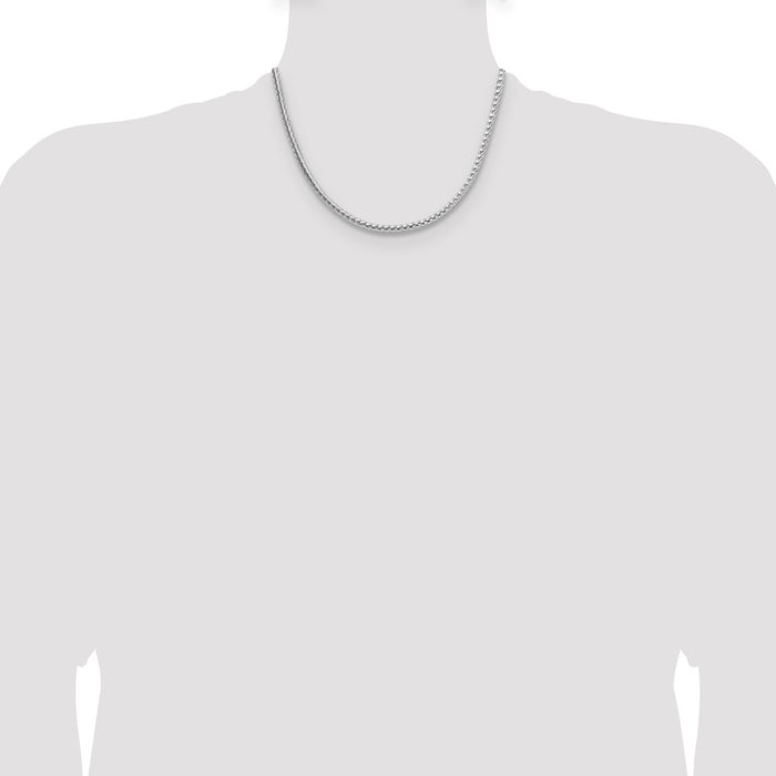 High-Quality Rhodium-Plated Sterling Silver 3.8mm Franco Chain - Stylish Value!-4