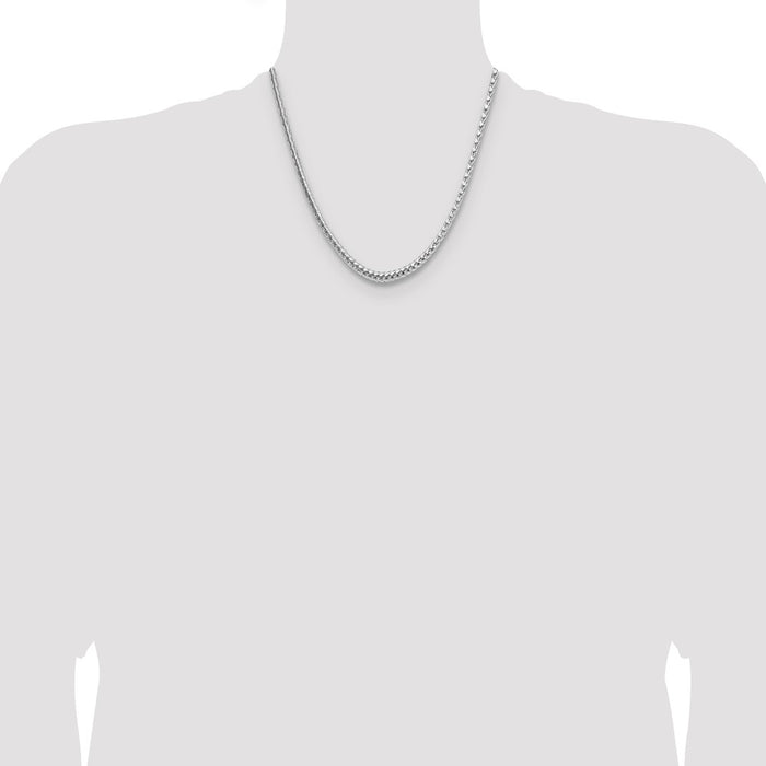 Exclusive Rhodium-Plated 3.8mm Diamond-Cut Sterling Silver Franco Chain-4