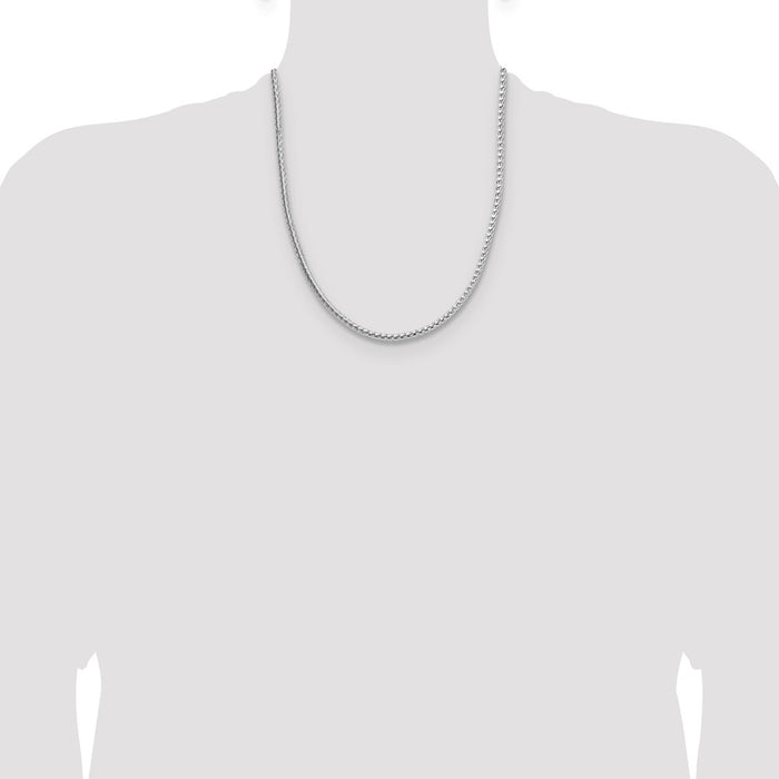 High-Quality 3.8mm Rhodium-Plated Sterling Silver Franco Chain - Stylish Value!-4