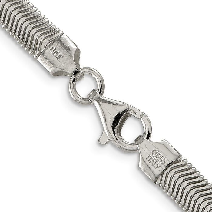 Buy Stylish 6.25mm Sterling Silver Flat Oval Snake Chain Necklace-3