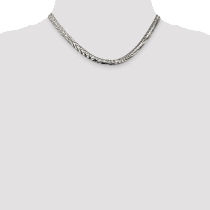 Exclusive 6.25mm Sterling Silver Flat Oval Snake Chain Necklace - Stylish Value!-4