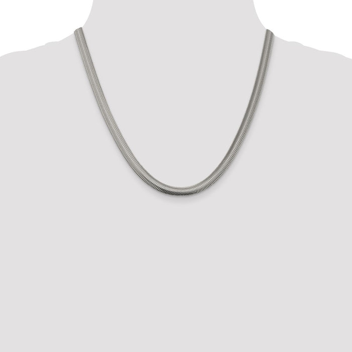 High-Quality Sterling Silver 6.25mm Flat Oval Snake Chain Necklace - Stylish Value-4