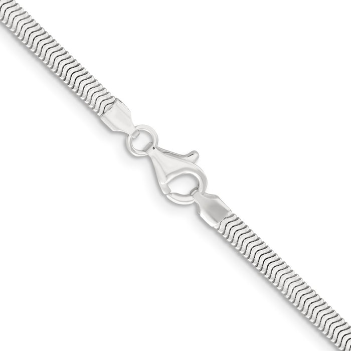 Buy Stylish 3.3mm Flat Oval Snake Chain in Sterling Silver | Affordable Luxury-3