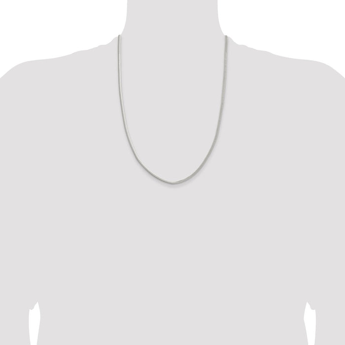 High-Quality Sterling Silver 3.3mm Flat Oval Snake Chain Necklace - Stylish Value-4