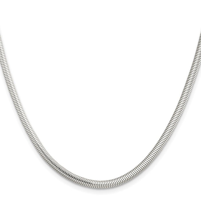 High-Quality 3.5mm Sterling Silver Six-Sided Oval Snake Chain - Stylish Value!-2