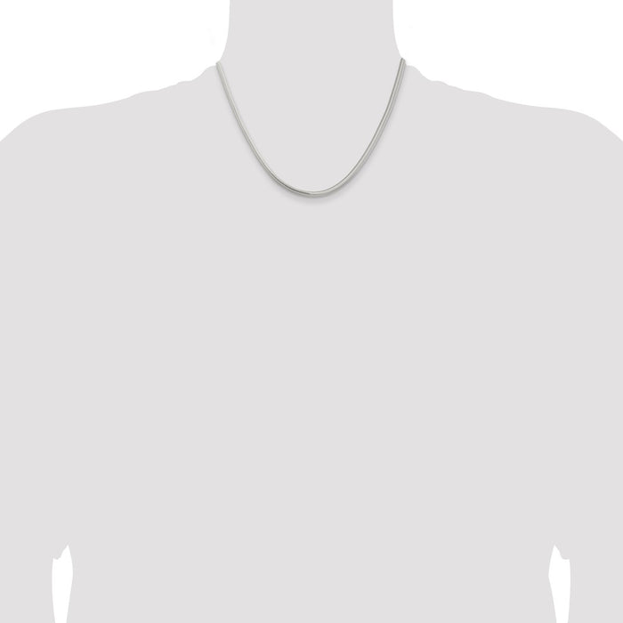 High-quality 3.5mm Sterling Silver Six-Sided Oval Snake Chain - Stylish Value!-4