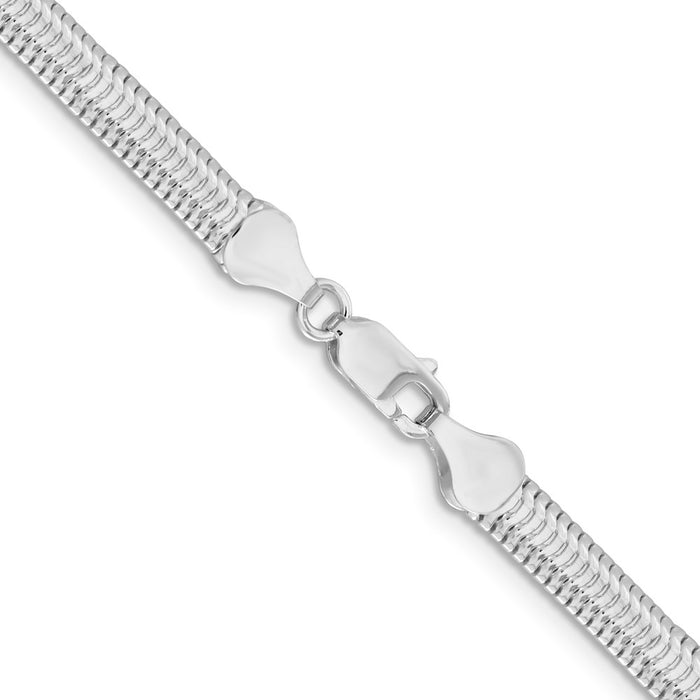 High-Quality 5mm Six-Sided Oval Snake Chain in Sterling Silver - Stylish Value!-3