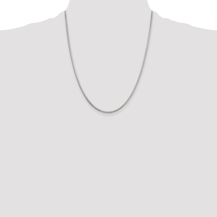 Buy 2mm Diamond-Cut Snake Chain in Sterling Silver - Stylish & Affordable Value!-4