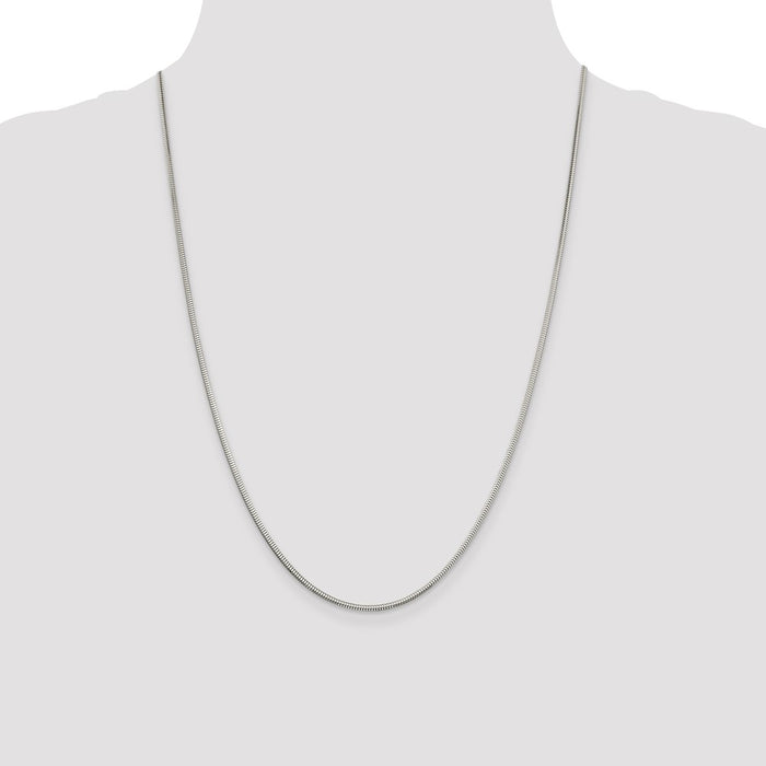 Buy Stylish 2mm Diamond-Cut Snake Chain in Sterling Silver - Affordable Luxury!-4