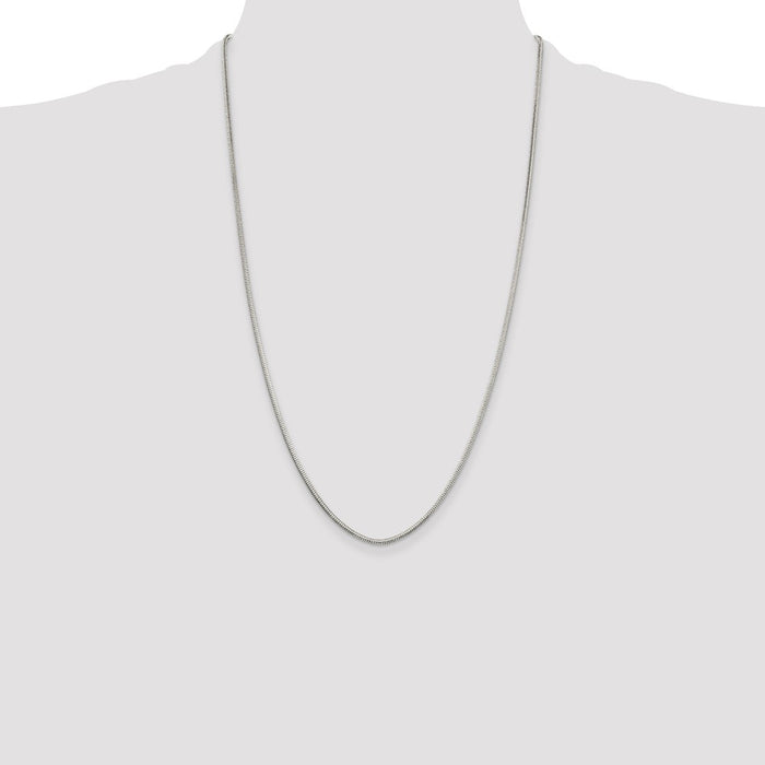 Buy Stylish 2mm Diamond-Cut Snake Chain in Sterling Silver - Affordable Luxury-4