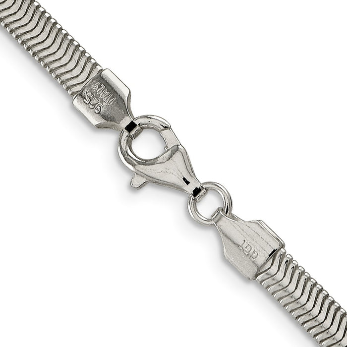 Buy Stylish 4.2mm Sterling Silver Flat Oval Snake Chain Necklace | Affordable Price-3