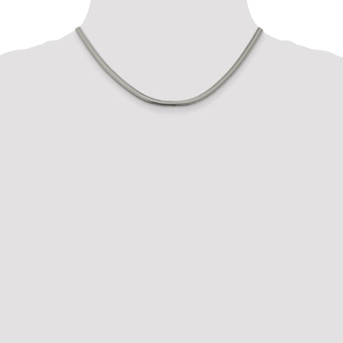 Buy Stylish 4.2mm Flat Oval Snake Chain Necklace in High-Quality Sterling Silver-4