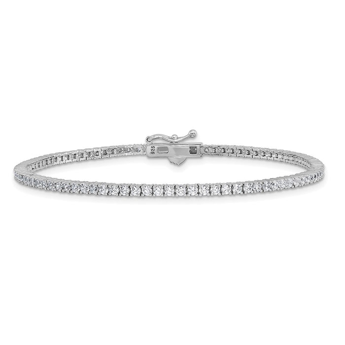 Exclusive Sterling Shimmer Rhodium-Plated 2mm CZ Bracelet - 8 Inch Luxury Design-3