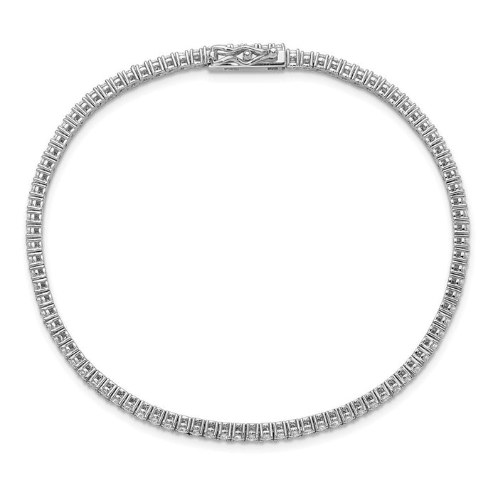 Exclusive Sterling Shimmer Rhodium-Plated 2mm CZ Bracelet - 8 Inch Luxury Design-4