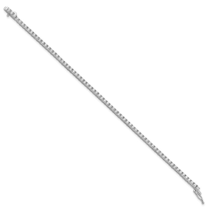 Buy Stylish 7-Inch Rhodium-Plated Silver Bracelet with 70 CZ Stones-2