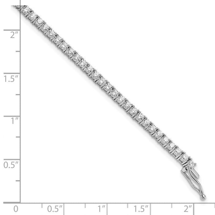 Shop Exclusive Rhodium-Plated Silver Bracelet, 8" with 80 CZ Stones, Stylish Value-5