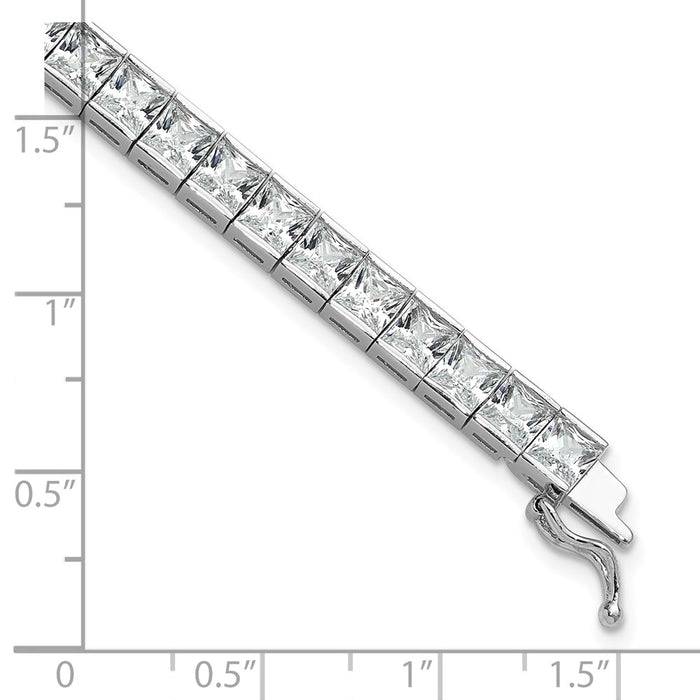 Shop Stylish 7-Inch Sterling Silver Bracelet with 40 CZ Stones - Luxury Look-5