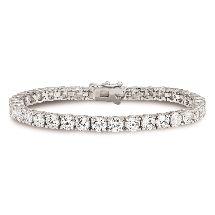 Buy Stylish 7-Inch Rhodium-Plated Sterling Silver Bracelet with 37 CZ Stones-3