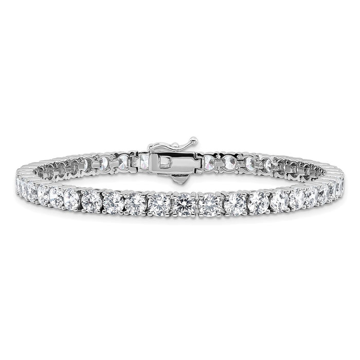 Shop Exclusive 8-Inch Rhodium-Plated Sterling Silver Bracelet - 43 CZ Stones-3