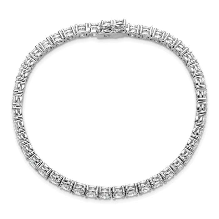 Shop Exclusive 8-Inch Rhodium-Plated Sterling Silver Bracelet - 43 CZ Stones-4