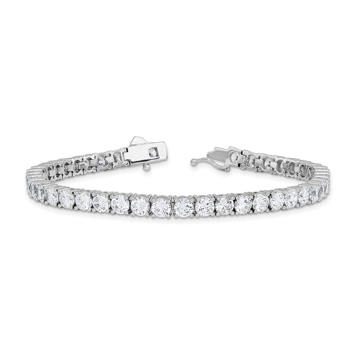 Shop Exclusive 8-Inch Rhodium-Plated Sterling Silver Bracelet - 43 CZ Stones-5