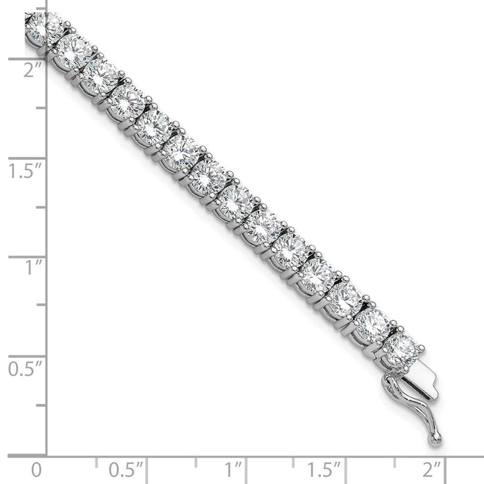 Shop Exclusive 8-Inch Rhodium-Plated Sterling Silver Bracelet - 43 CZ Stones-6