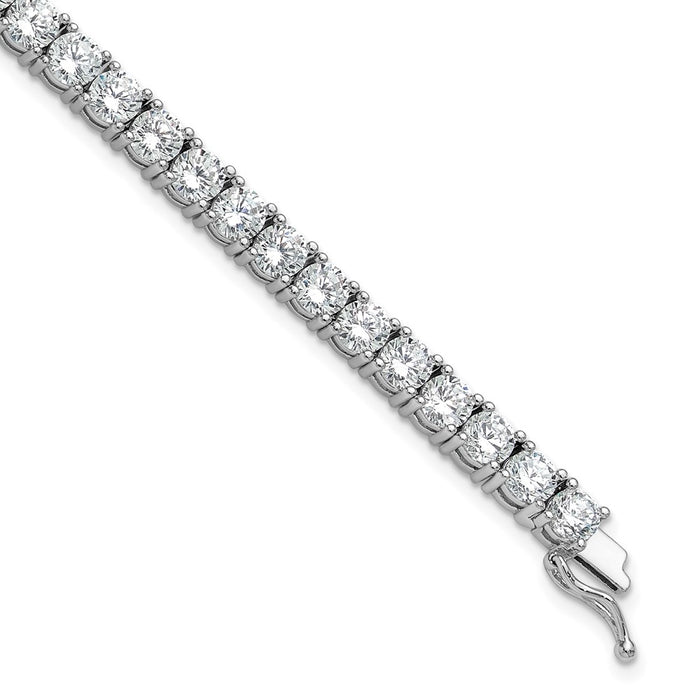 Shop Exclusive 8-Inch Rhodium-Plated Sterling Silver Bracelet - 43 CZ Stones-1