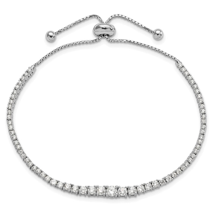 Shop Exclusive Rhodium-Plated Sterling Silver Bracelet with 67 CZ Stones-3