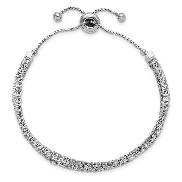 Buy Stylish Sterling Shimmer Adjustable Bracelet - Rhodium-Plated, 5-9"-4