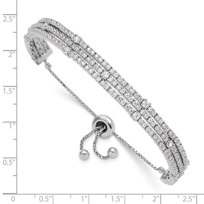 Buy Stylish Sterling Shimmer Adjustable Bracelet - Rhodium-Plated, 5-9"-3