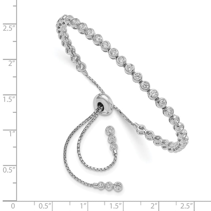 Shop Exclusive Sterling Shimmer Adjustable Bracelet | 44 CZ Stones, Rhodium-Plated-2