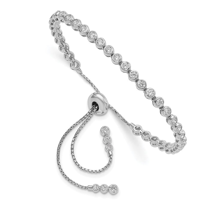 Shop Exclusive Sterling Shimmer Adjustable Bracelet | 44 CZ Stones, Rhodium-Plated-1