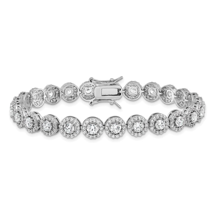 Buy Stylish Rhodium-Plated Sterling Silver CZ Tennis Bracelet - 7.5 Inches-3